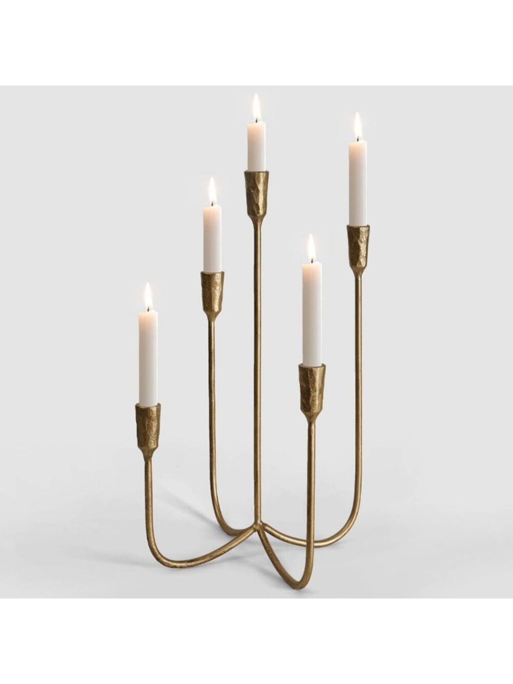 Elegant 15" Tall Cast Iron Candelabra Holders | 5-Candle Wedding Centerpiece